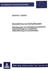 bokomslag Sozialklima Von Schulklassen