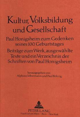 Kultur, Volksbildung Und Gesellschaft 1