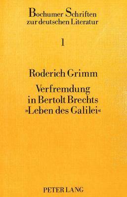 bokomslag Verfremdung in Bertolt Brechts 'Leben Des Galilei'