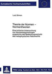 bokomslag Theorie Der Normen - Normentheorien