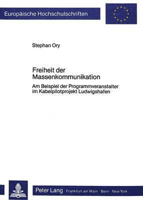 bokomslag Freiheit Der Massenkommunikation