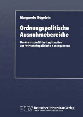 bokomslag Ordnungspolitische Ausnahmebereiche