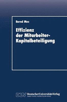 bokomslag Effizienz der Mitarbeiter-Kapitalbeteiligung