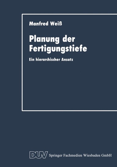 bokomslag Planung der Fertigungstiefe