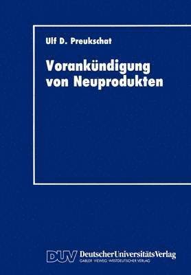 bokomslag Vorankndigung von Neuprodukten