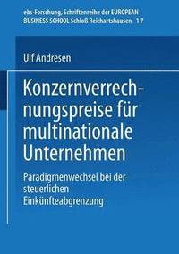 bokomslag Konzernverrechnungspreise fur multinationale Unternehmen