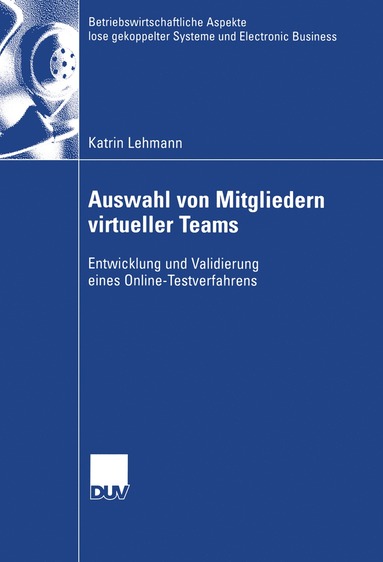 bokomslag Auswahl von Mitgliedern virtueller Teams