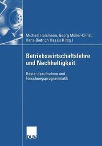 bokomslag Betriebswirtschaftslehre Und Nachhaltigkeit: Bestandsaufnahme Und Forschungsprogrammatik