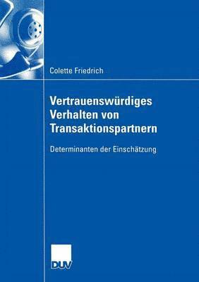 bokomslag Vertrauenswürdiges Verhalten von Transaktionspartnern