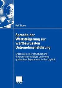 bokomslag Sprache der Wertsteigerung zur wertbewussten Unternehmensfhrung