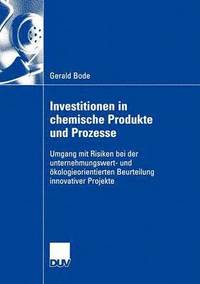 bokomslag Investitionen in chemische Produkte und Prozesse