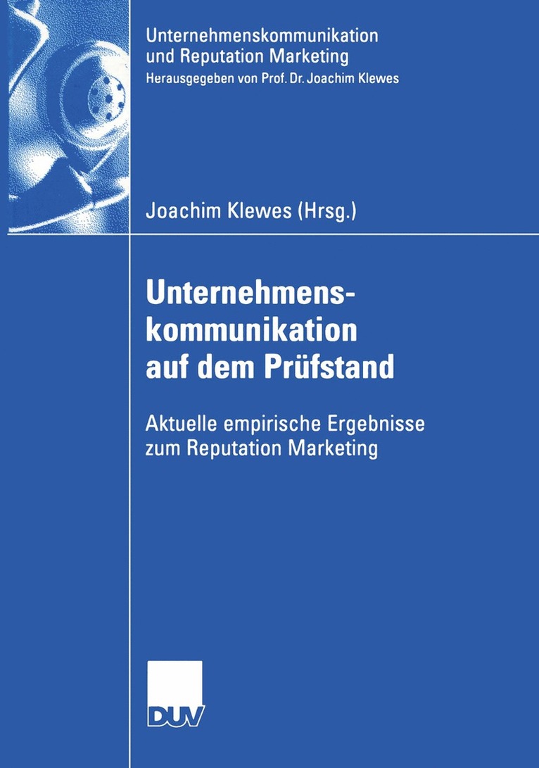 Joachim Klewes - Unternehmenskommunikation auf dem Prüfstand, Häftad
