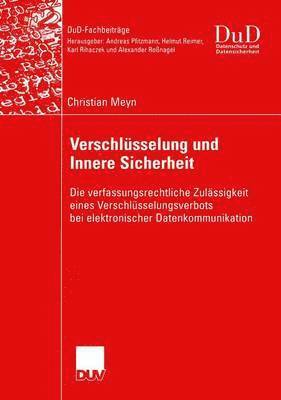 bokomslag Verschlsselung und Innere Sicherheit