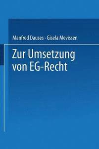 bokomslag Zur Umsetzung von EG-Recht