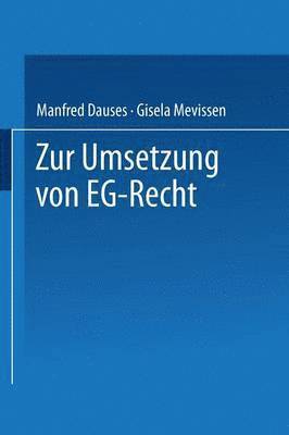 bokomslag Zur Umsetzung Von Eg-Recht