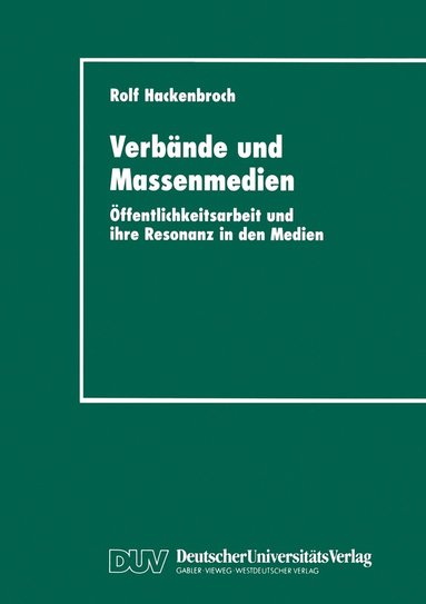 bokomslag Verbnde und Massenmedien