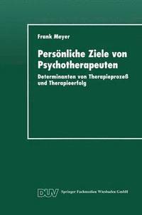 bokomslag Persönliche Ziele von Psychotherapeuten