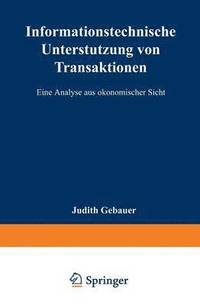 bokomslag Informationstechnische Unterstützung von Transaktionen