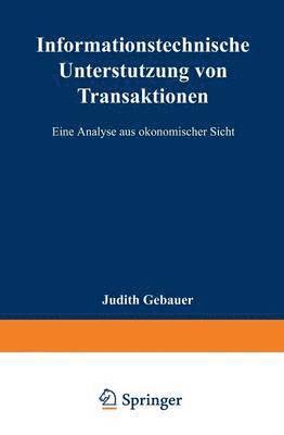 bokomslag Informationstechnische Unterstutzung von Transaktionen