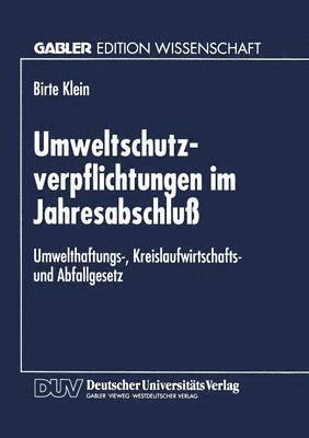 bokomslag Umweltschutzverpflichtungen im Jahresabschluss