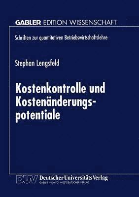 bokomslag Kostenkontrolle und Kostenanderungspotentiale