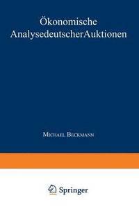 bokomslag OEkonomische Analyse deutscher Auktionen