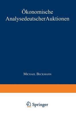bokomslag Ökonomische Analyse deutscher Auktionen