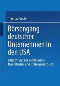 bokomslag Boersengang deutscher Unternehmen in den USA