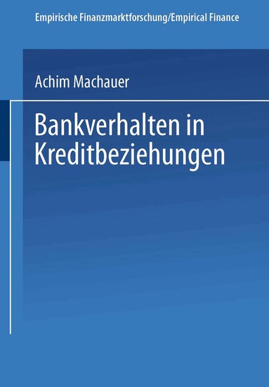 Bankverhalten in Kreditbeziehungen, Häftad
