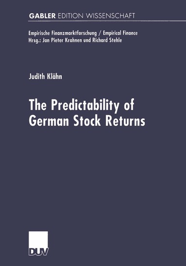 Judith Klähn - Predictabilty of German Stock Returns, Häftad