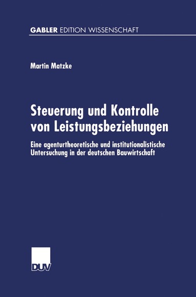 bokomslag Steuerung und Kontrolle von Leistungsbeziehungen