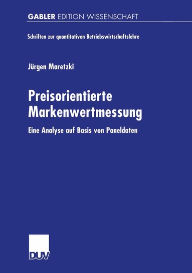 bokomslag Preisorientierte Markenwertmessung