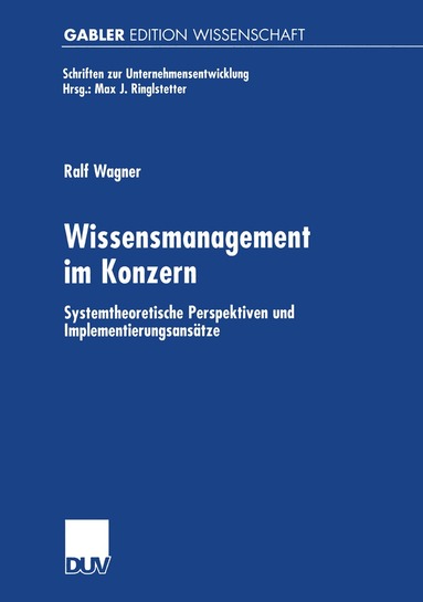 Ralf Wagner - Wissensmanagement im Konzern, Häftad