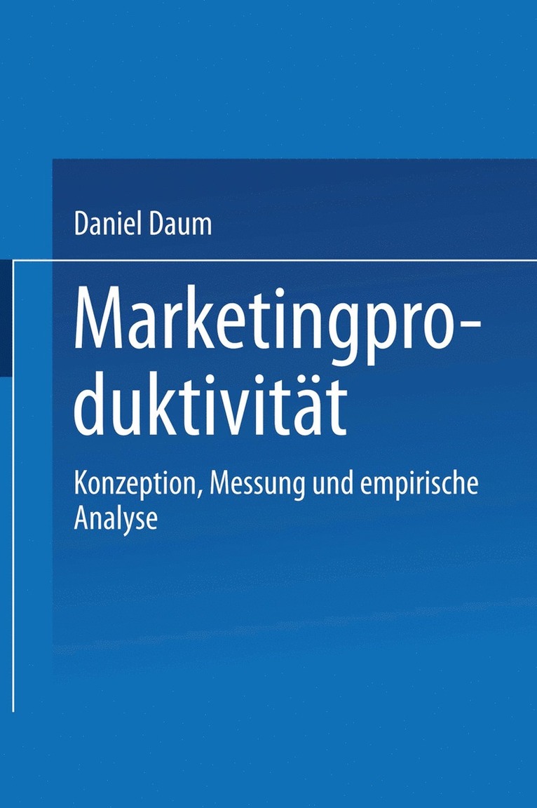 Daniel Daum - Marketingproduktivität, Häftad