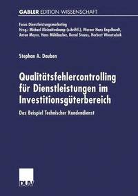 bokomslag Qualitätsfehlercontrolling Für Dienstleistungen Im Investitionsgüterbereich: Das Beispiel Technischer Kundendienst