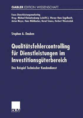 Qualittsfehlercontrolling fr Dienstleistungen im Investitionsgterbereich 1