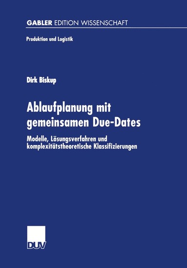 bokomslag Ablaufplanung mit gemeinsamen Due-Dates