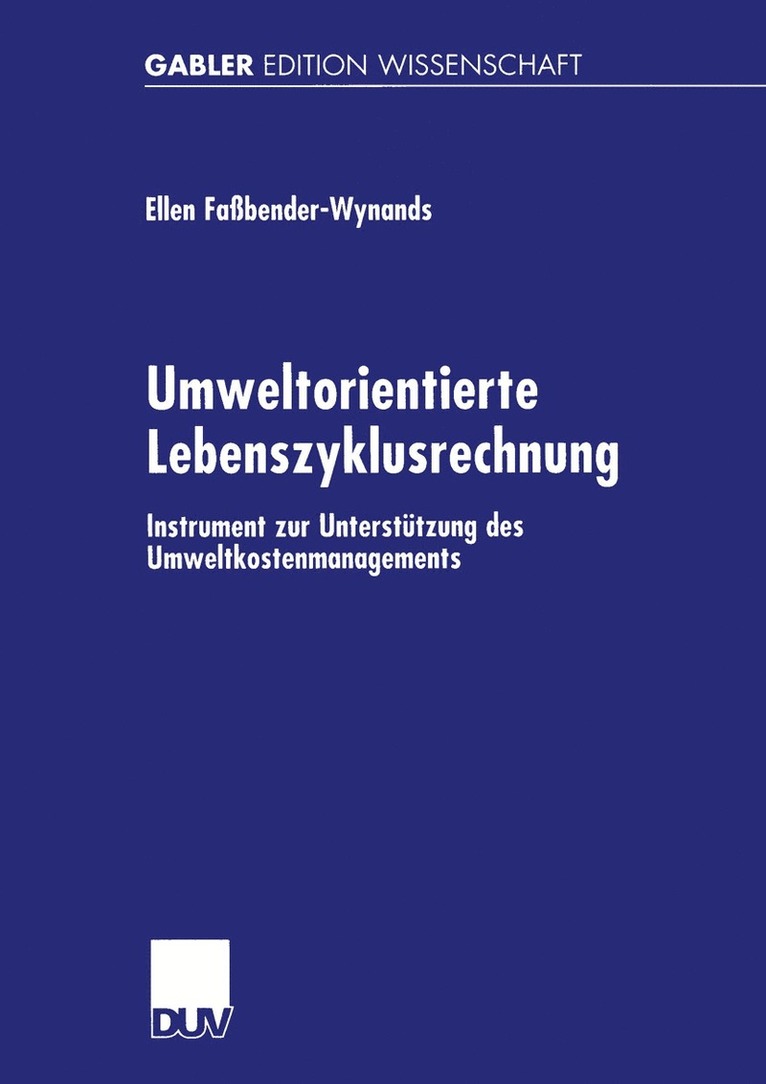 Umweltorientierte Lebenszyklusrechnung 1