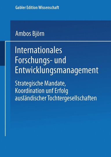 bokomslag Internationales Forschungs- und Entwicklungsmanagement