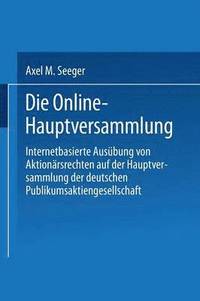 bokomslag Die Online-Hauptversammlung