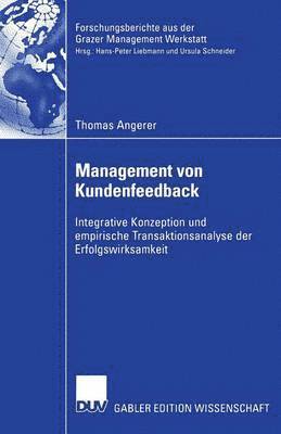 Thomas Angerer - Management Von Kundenfeedback, Häftad