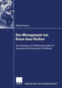 bokomslag Das Management von Know-how-Risiken