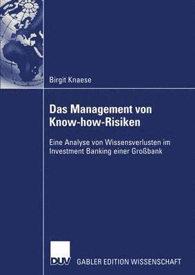 bokomslag Das Management von Know-how-Risiken