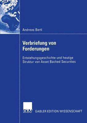 bokomslag Verbriefung Von Forderungen
