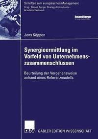 bokomslag Synergieermittlung im Vorfeld von Unternehmenszusammenschlüssen