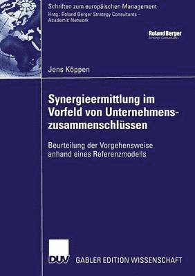 bokomslag Synergieermittlung im Vorfeld von Unternehmenszusammenschlüssen