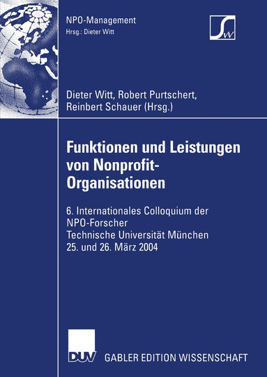 Dieter Witt, Robert Purtschert, Reinbert Schauer - Funktionen und Leistungen von Nonprofit-Organisationen, Häftad