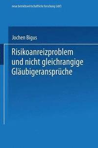 bokomslag Risikoanreizproblem und nicht gleichrangige Gläubigeransprüche