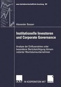 bokomslag Institutionelle Investoren und Corporate Governance