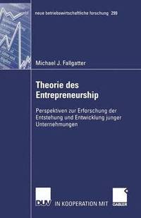 bokomslag Theorie des Entrepreneurship